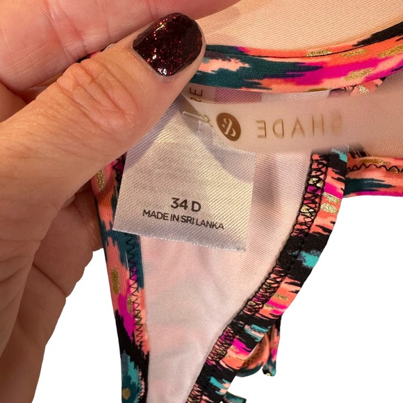 Shade & Shore Bikini Top Womens Padded Push Up Wired Halter 90s 34D - Picture 7 of 10